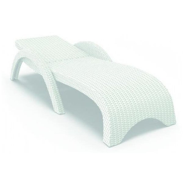 Compamia Compamia ISP860-WHI Miami Wickerlook Resin Outdoor Chaise Lounge - White- set of 2 ISP860-WH